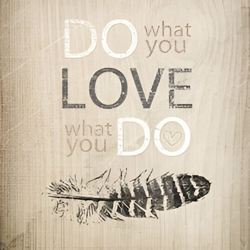 Inspirational quote with feather design